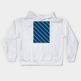 Repp Tie Pattern No. 8 (Diagonal Blue Stripes) Kids Hoodie